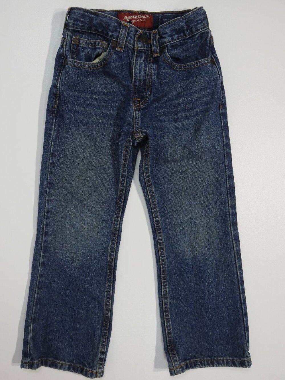 Arizona Girls Sz 7 Slim Bootcut Dark Blue Adjustable Waist Denim